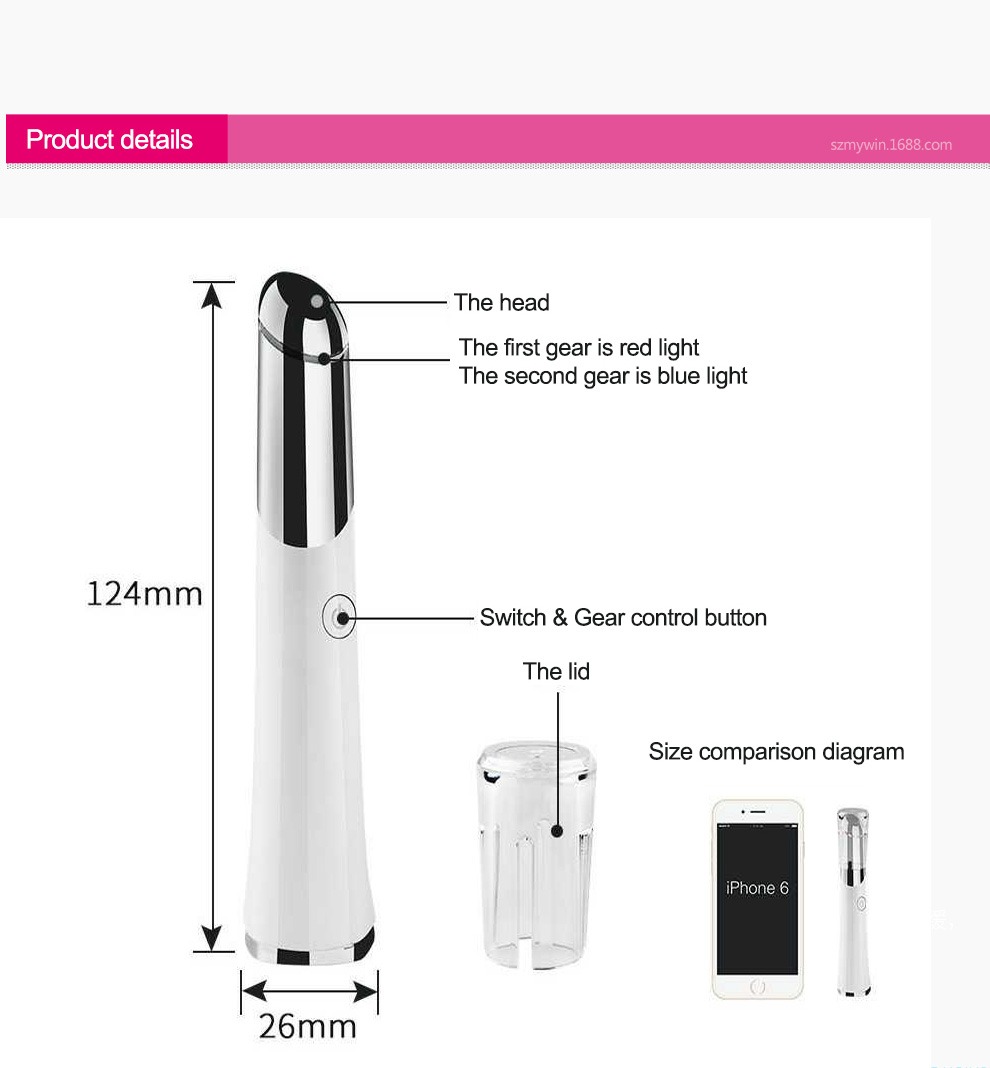 სილამაზის თვალის მასაჟორი USB სახის დამტენი სახის მასაჟორი კანის მოვლის მოწყობილობის დეტალები