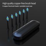 მორგებული USB მრავალჯერადი დატენვის Sonic კბილის ჯაგრისი ჭკვიანი ტაიმერით, სწრაფად დამუხტვა დამჭერით